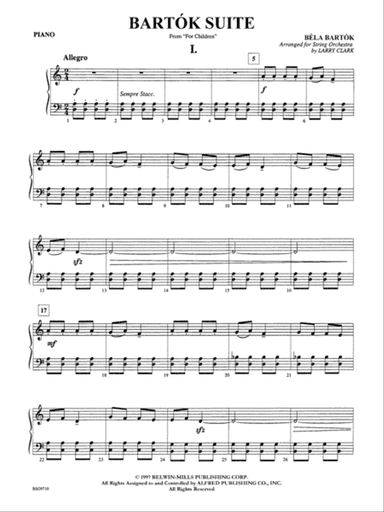 Bartók Suite: Piano Accompaniment