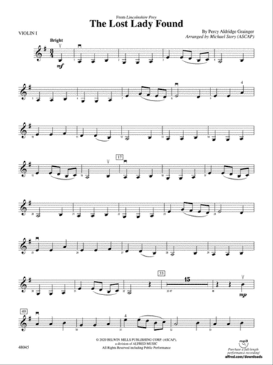 The Lost Lady Found: 1st Violin