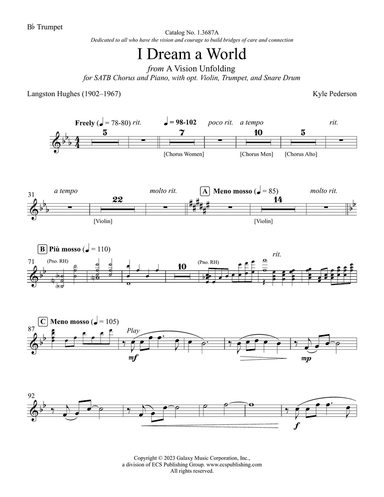 I Dream a World: from A Vision Unfolding (Instrumental Parts)