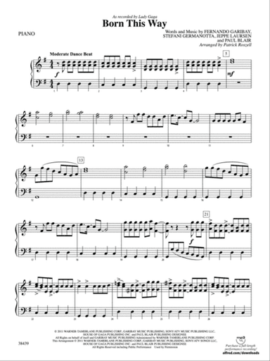 Born This Way: Piano Accompaniment
