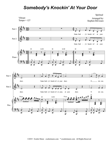 Somebody's Knockin' At Your Door (2-part choir)