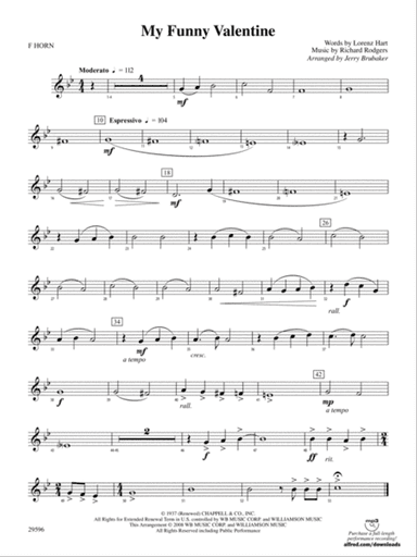 My Funny Valentine: 1st F Horn