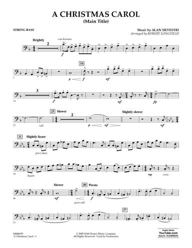 A Christmas Carol (Main Title) (arr. Robert Longfield) - String Bass