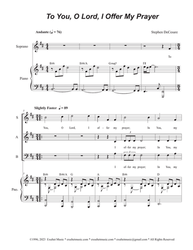 To You, O Lord, I Offer My Prayer (Vocal Trio - (SAB)