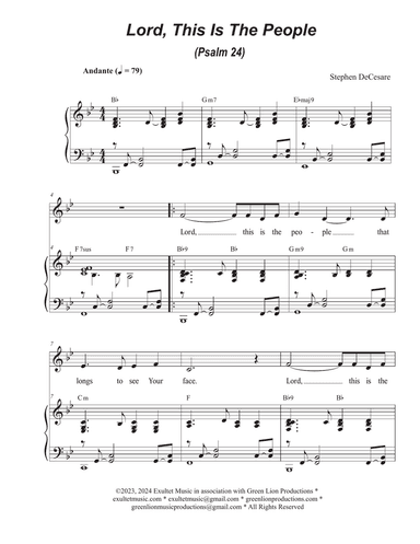 Lord, This Is The People (Psalm 24) (Unison choir - Medium Key)