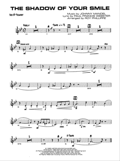 The Shadow of Your Smile (from The Sandpiper): 3rd B-flat Trumpet