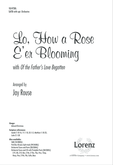 Lo, How a Rose E'er Blooming