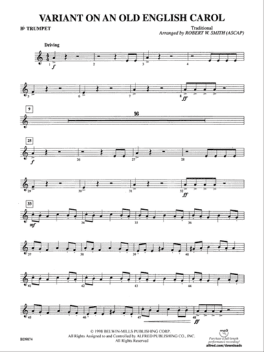 Variant on an Old English Carol: 1st B-flat Trumpet