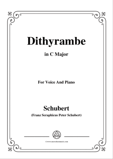 Schubert-Dithyrambe,Op.60 No.2,in C Major,for Voice&Piano