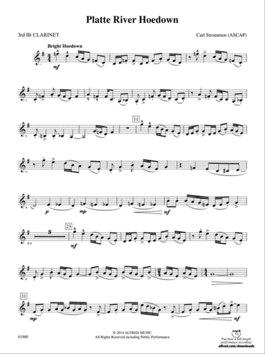 Platte River Hoedown: 3rd B-flat Clarinet