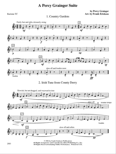 A Percy Grainger Suite: Baritone T.C.