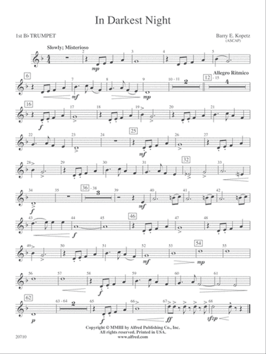 In Darkest Night: 1st B-flat Trumpet