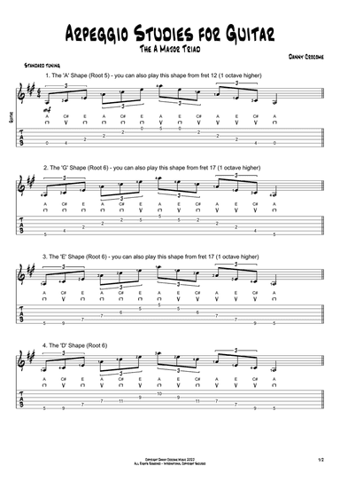 Arpeggio Studies for Guitar - The A Major Triad