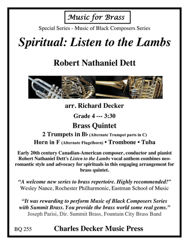 Spiritual: Listen to the Lambs for Brass Quintet