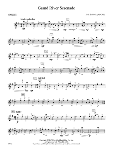 Grand River Serenade: 1st Violin