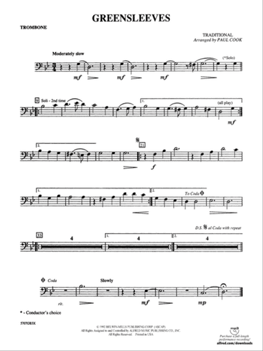 Greensleeves: 1st Trombone