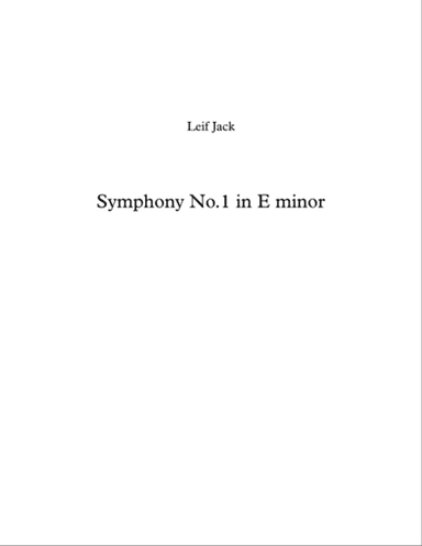 Symphony No.1, 1st movement