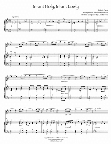 Infant Holy, Infant Lowly - for flute and piano