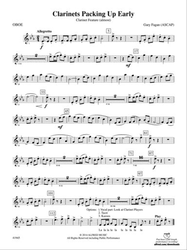 Clarinets Packing Up Early: Oboe