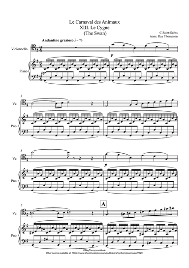 Saint-Saëns: Le Carnaval des Animaux XIII. Le Cygne (The Swan) - cello/piano