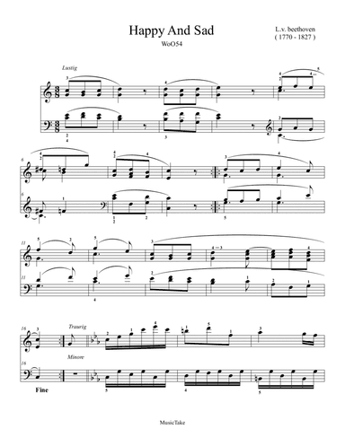 Beethoven Happy and Sad WoO54