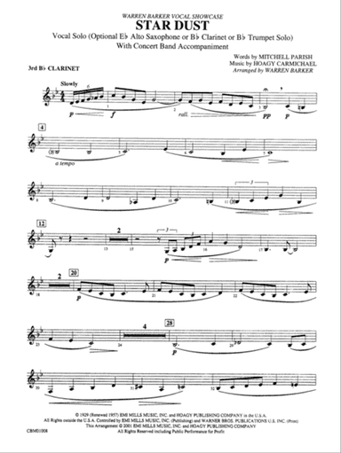 Star Dust: 3rd B-flat Clarinet