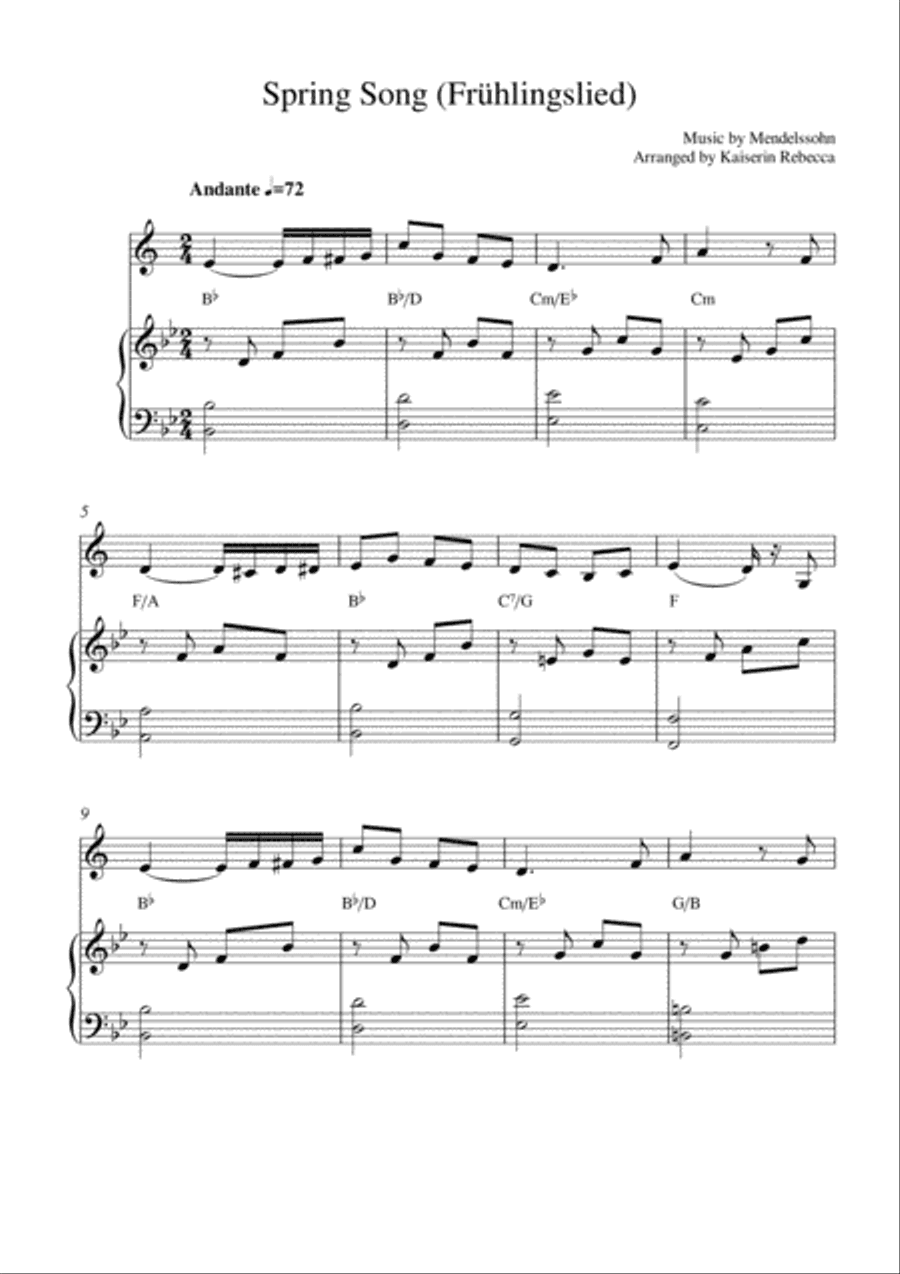 Spring Song (Frühlingslied, Op.62 no.6)