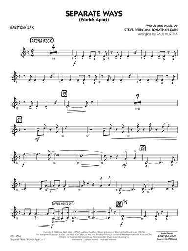 Separate Ways (Worlds Apart) (arr. Paul Murtha) - Baritone Sax