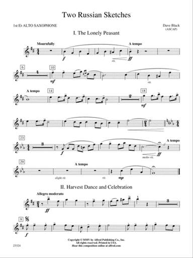 Two Russian Sketches: E-flat Alto Saxophone