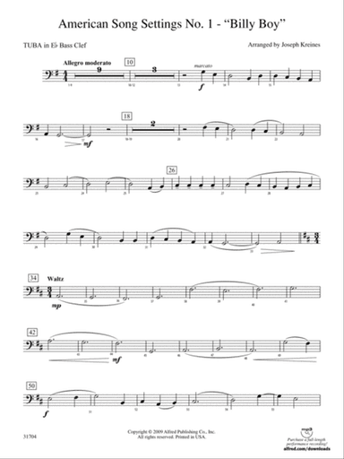 American Song Settings, No. 1: (wp) E-flat Tuba B.C.