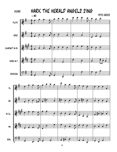 Hark The Herald Angel Sings - Score Only