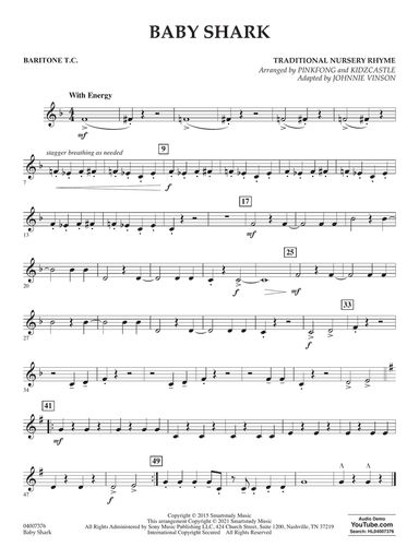 Baby Shark (arr. Johnnie Vinson) - Baritone T.C.