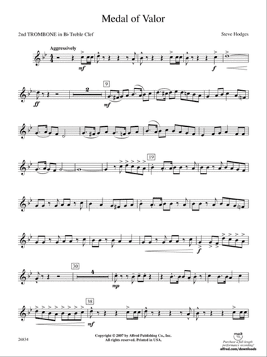 Medal of Valor: (wp) 2nd B-flat Trombone T.C.