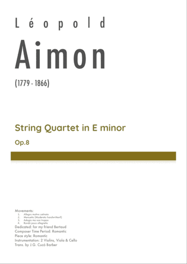 Aimon - String Quartet in E minor, Op.8