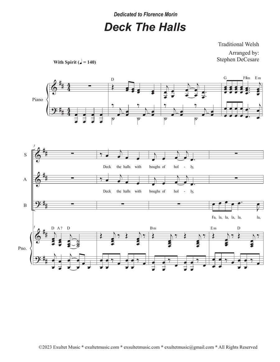 Deck The Halls (SAB)