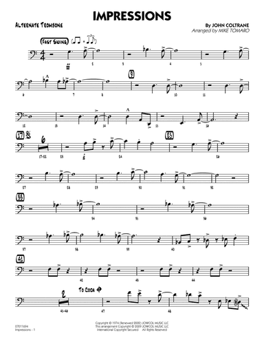 Impressions (arr. Mike Tomaro) - Alternate Trombone