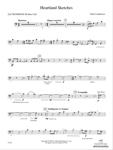 Heartland Sketches: (wp) 2nd B-flat Trombone B.C.