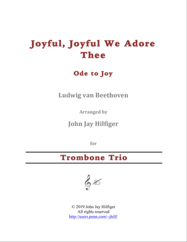 Joyful, Joyful We Adore Thee for Trombone Trio