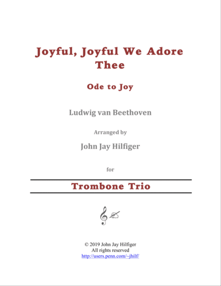 Joyful, Joyful We Adore Thee for Trombone Trio