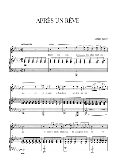 Fauré - Après un Rêve (E-flat minor)