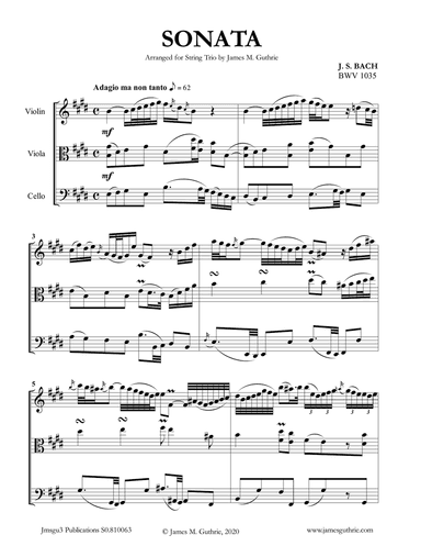 BACH: Sonata BWV 1035 for String Trio