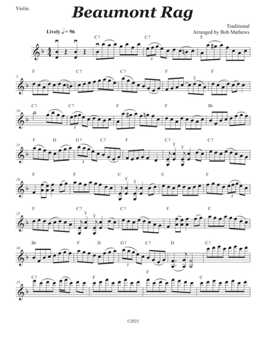 Beaumont Rag for fiddle Solo