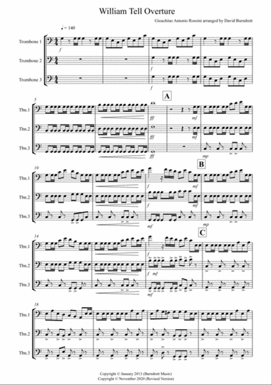 William Tell Overture for Trombone Trio