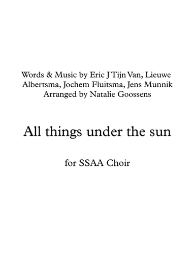 All Things Under The Sun