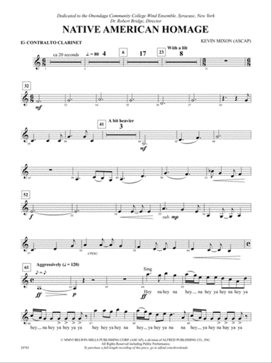 Native American Homage: E-flat Contrabass Clarinet