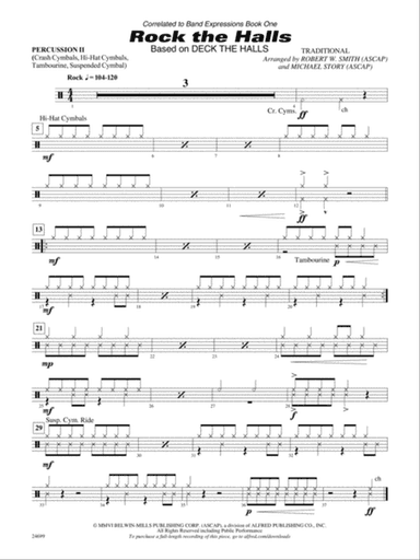 Rock the Halls (Based on "Deck the Halls"): 2nd Percussion