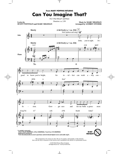 Can You Imagine That? (from Mary Poppins Returns) (arr. Audrey Snyder)