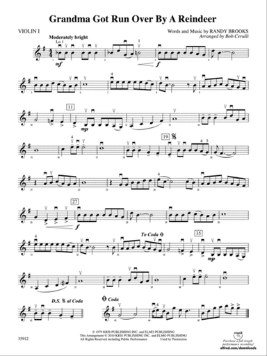 Grandma Got Run Over by a Reindeer: 1st Violin