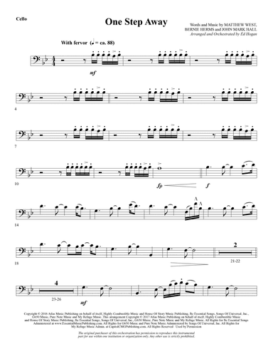 One Step Away - Cello