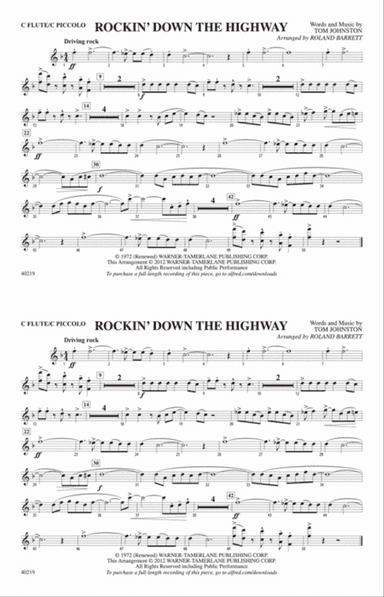 Rockin' Down the Highway: Flute